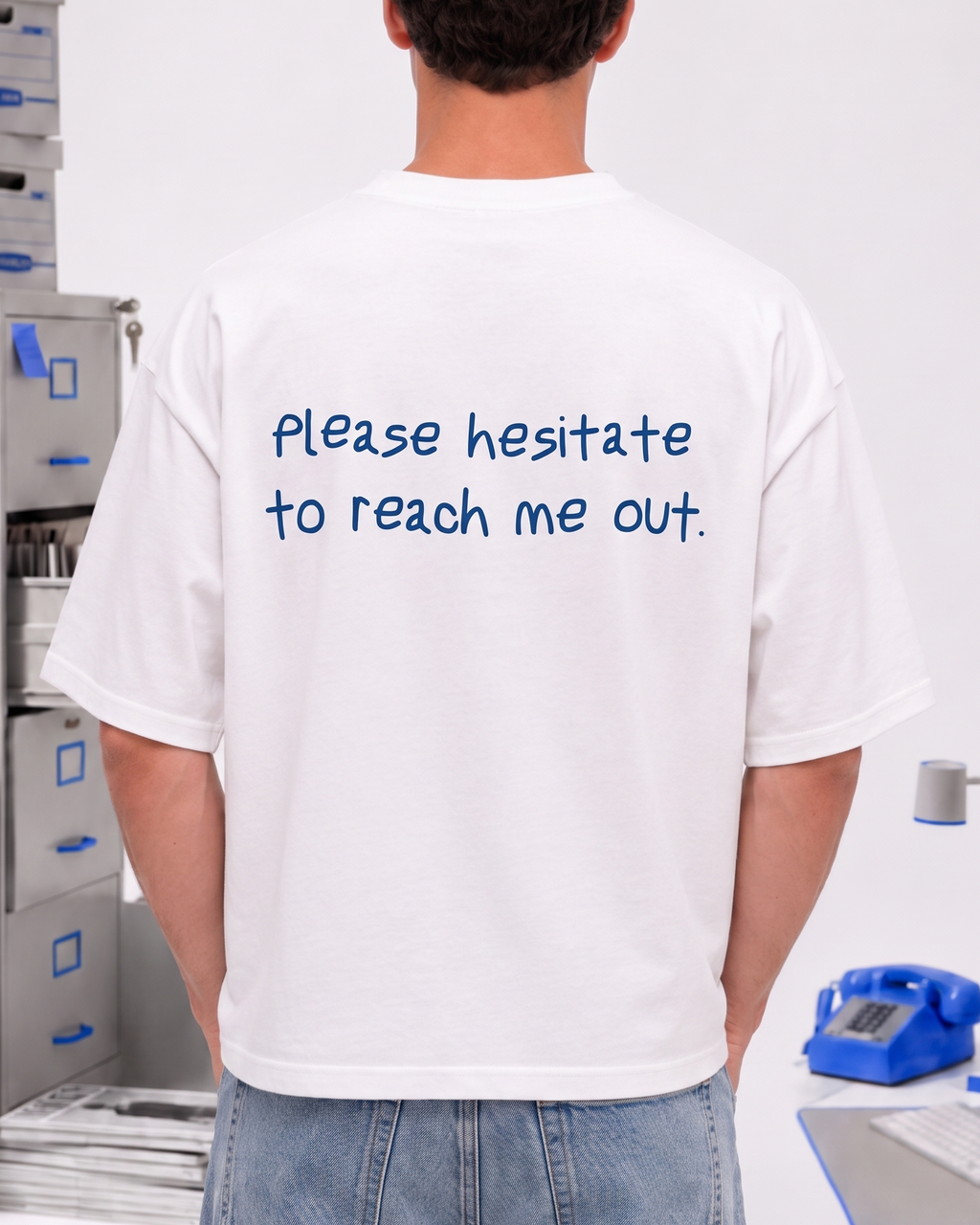 Hesitate to Reach Out Boxy Fit Tee